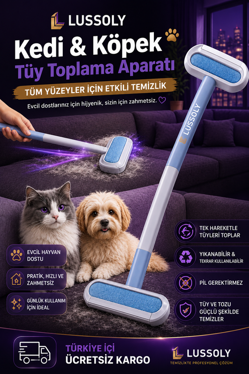 Lussoly 4'ü 1 Arada Tüy Toplama Fırçası