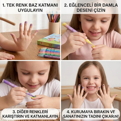 Sihirli Nail Art Tasarım Kalemi - 0.5mm Hassas Uçlu Canlı Akrilik Boya Seti