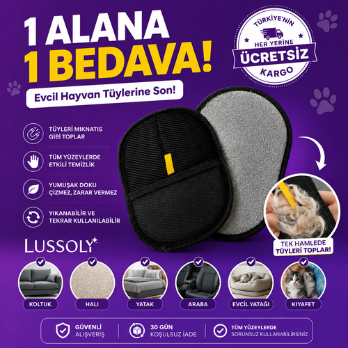 Lussoly Evcil Hayvan Tüy Toplama Eldiveni – Kedi & Köpek Tüy Temizleme Eldiveni